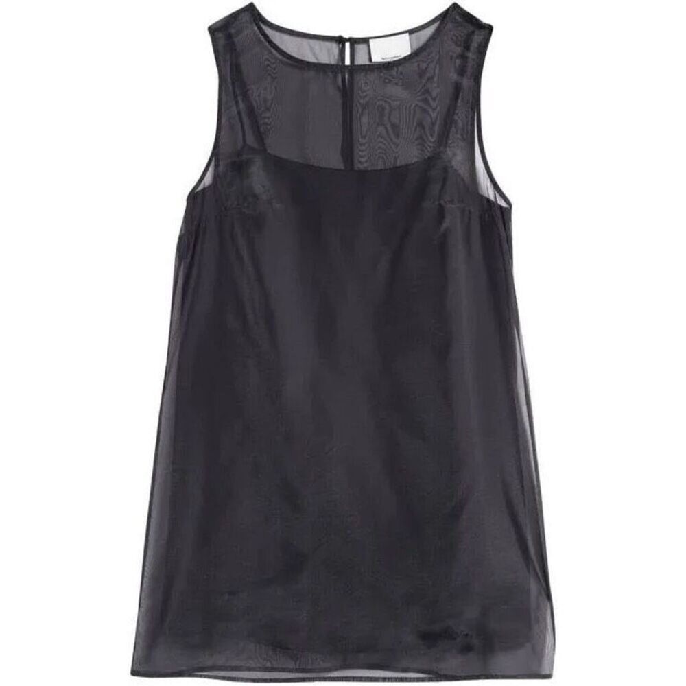 Reformation Women's Black Vina Sheer Overlay Sleeveless Mini Dress Size 12 DL3